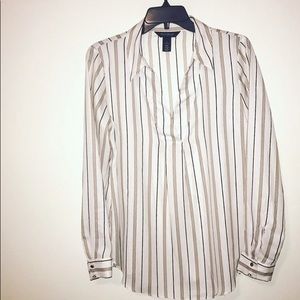 White House Black Market Striped Blouse